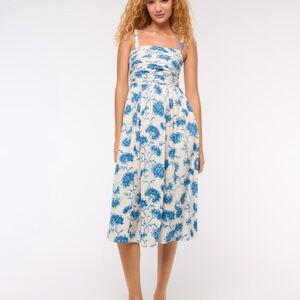 A&F Emerson Poplin Wide Strap Midi Dress